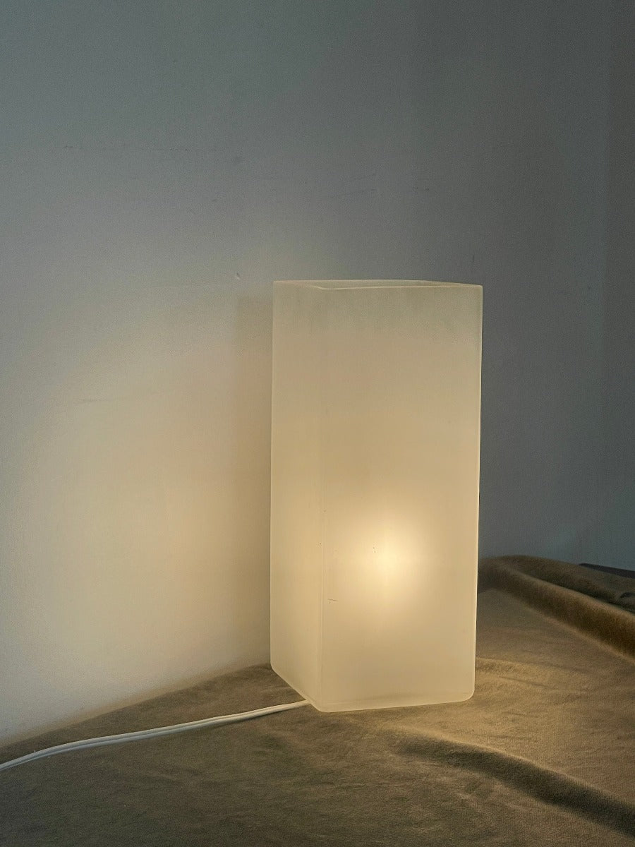 Vintage Tall Ikea Frosted White Pillar Light