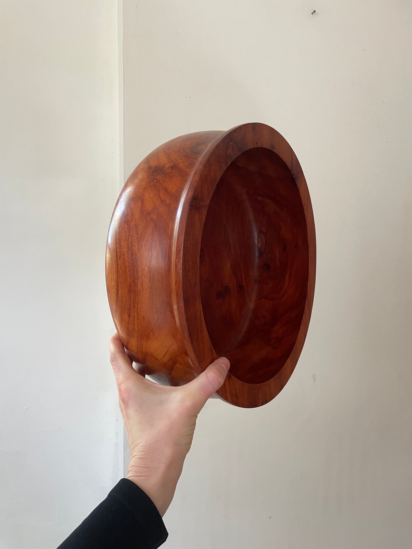 Large Hand carved and Turned Mexican Guamuchil Wood Salad Bowl