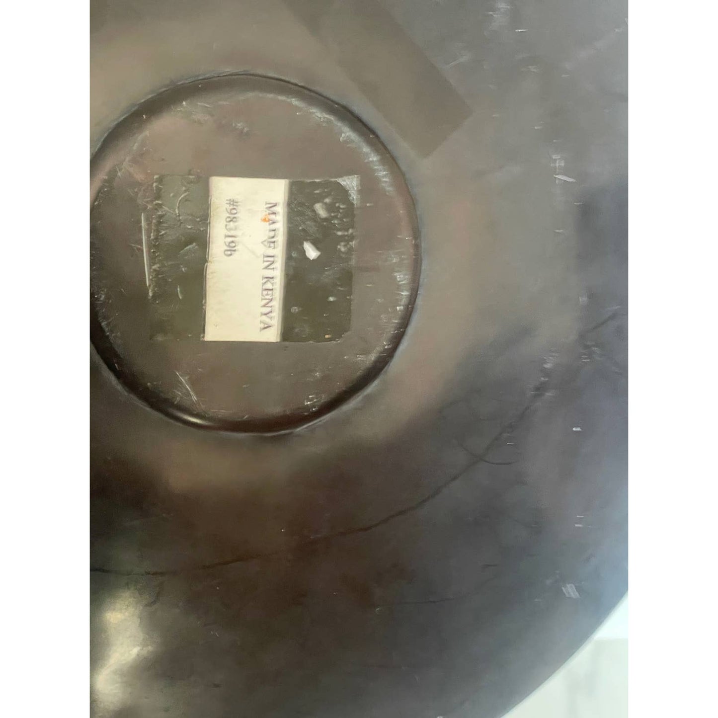 Kenyan Black Soapstone Plate with Handcarved Geometric and Lizard Designs