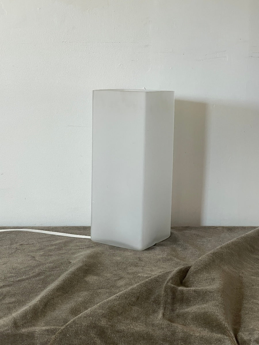 Vintage Tall Ikea Frosted White Pillar Light
