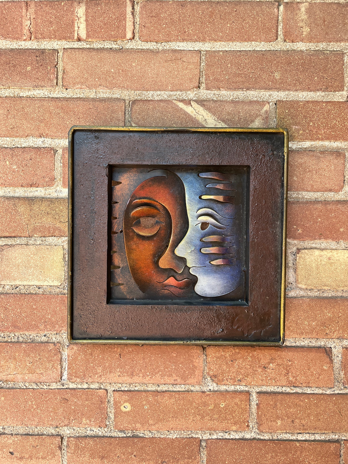 Fire and Ice Dual Face Metal Art, signed by Andres Martin Del Campo