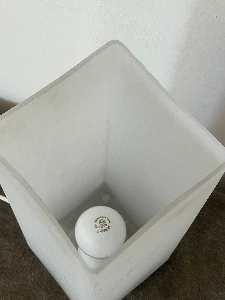 Vintage Tall Ikea Frosted White Pillar Light