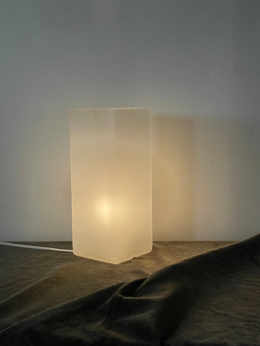 Vintage Tall Ikea Frosted White Pillar Light
