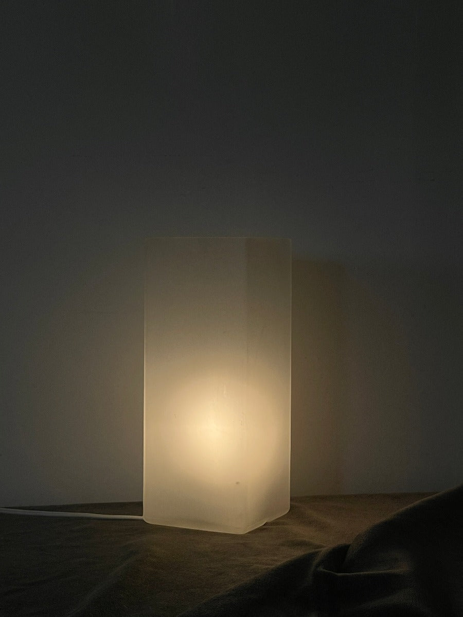 Vintage Tall Ikea Frosted White Pillar Light