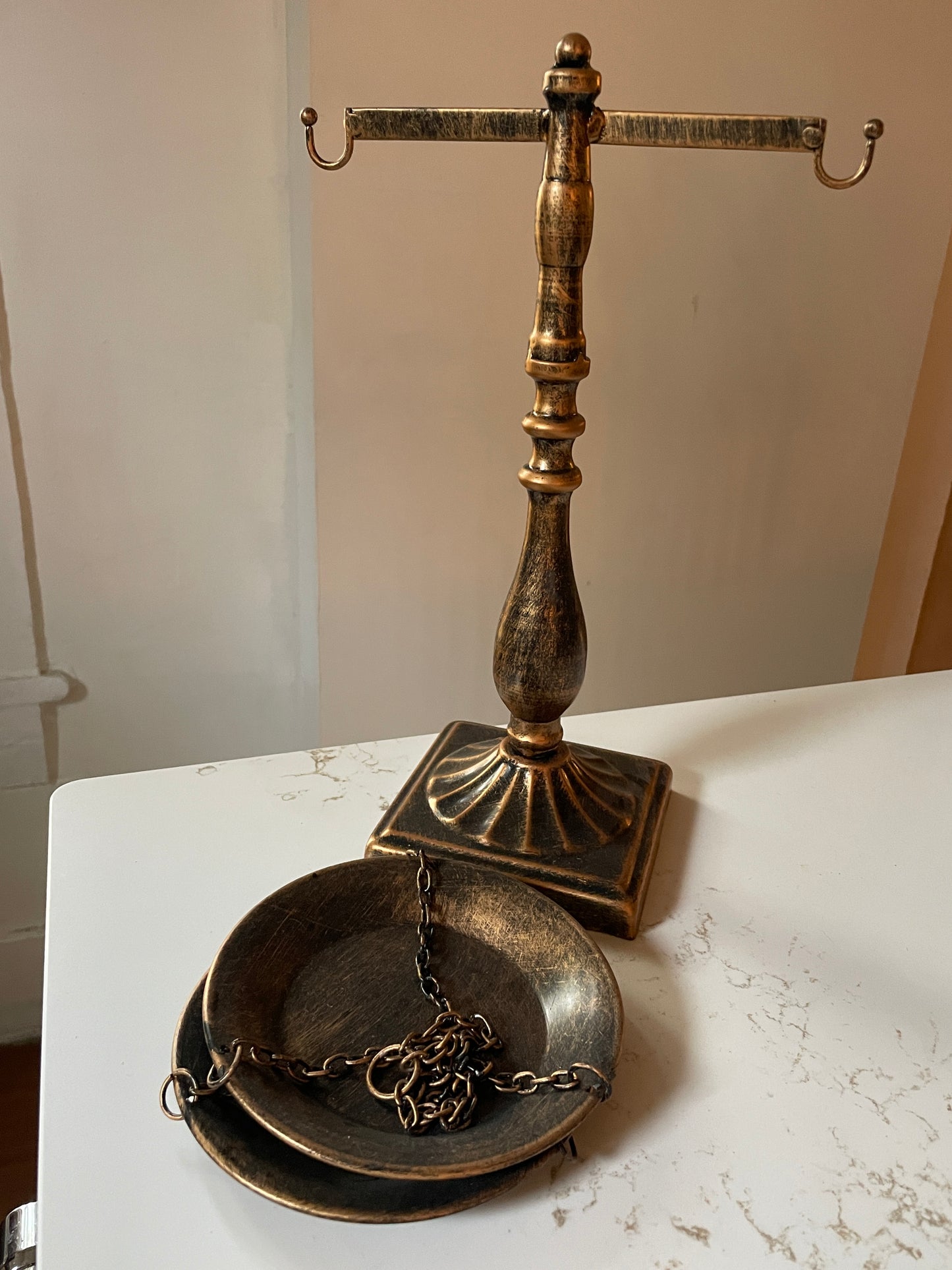 Bronzed Metal Stationary Libra Scale of Justice