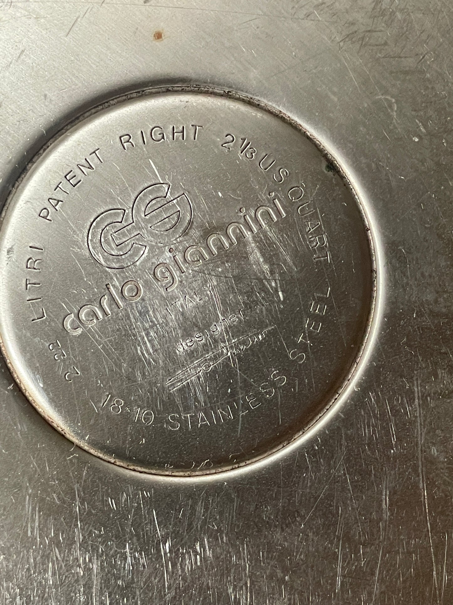 Rare CARLO GIANNINI Postmodern White & Chrome Whistling Italian Stove Top Tea Kettle