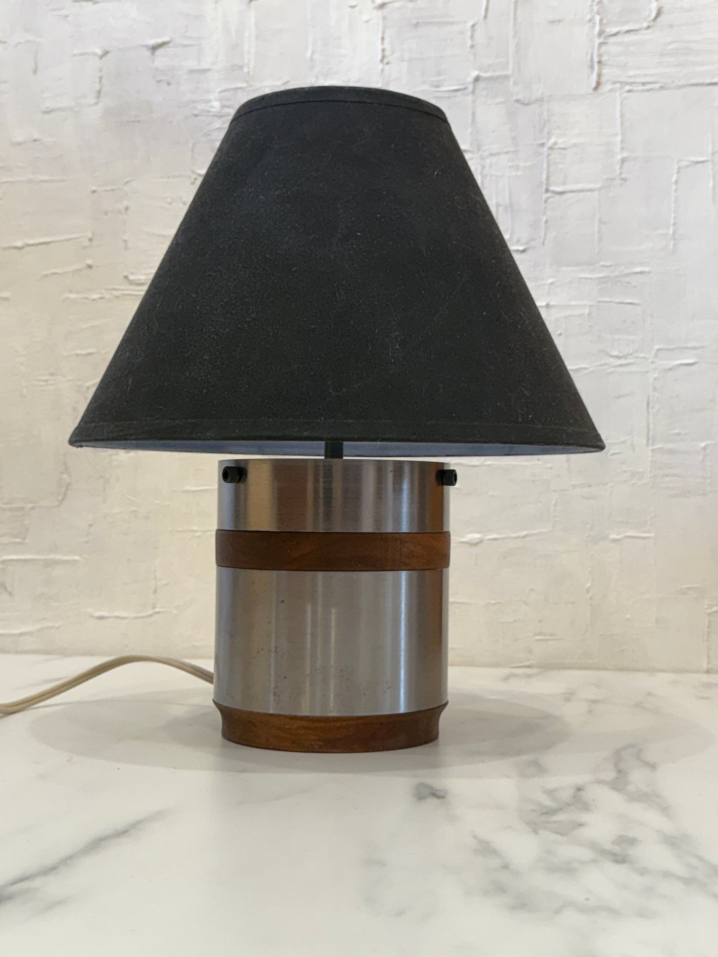 Galvanized Steel & Wood Industrial Table Lamp
