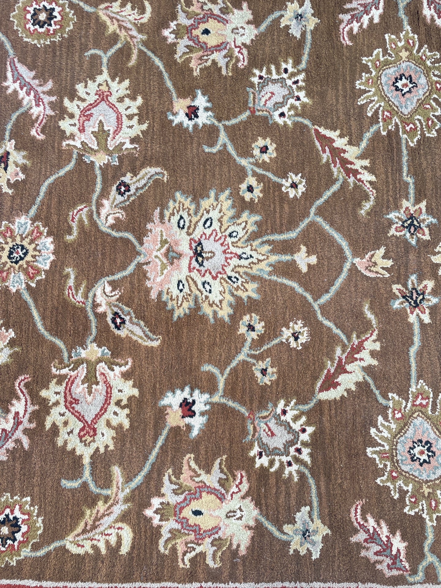 Shalimar Hand-tufted Rust and Brown Floral Wool Area Rug 5x7