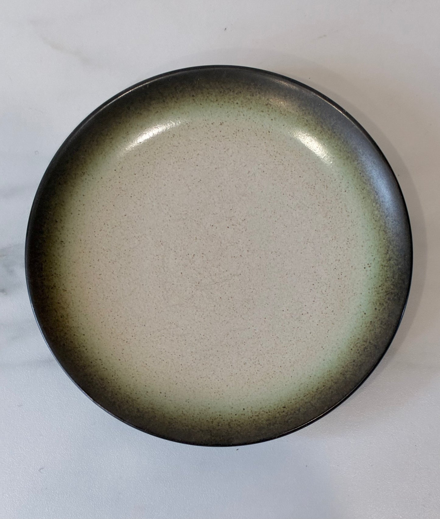 Set of 8, Rare Sea & Sand Sage Green Heath Ceramics Coupe Plates, Bottom Stamped