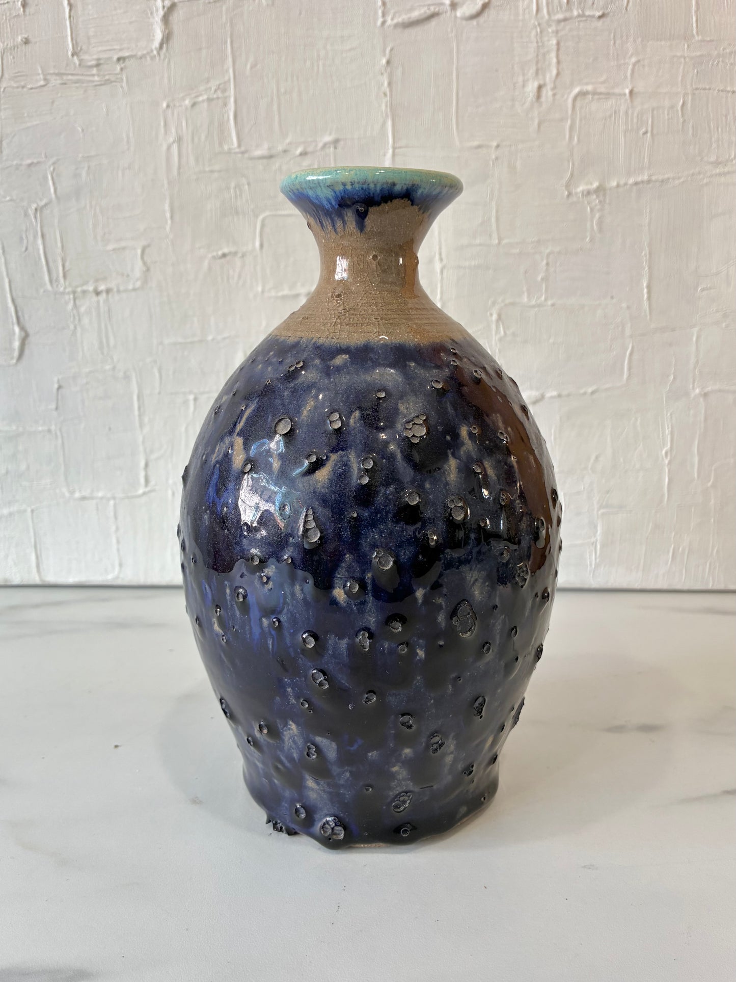 Karaoke IPU Kauai Studio 1976, Textured Volcanic Ocean Glaze Vessel
