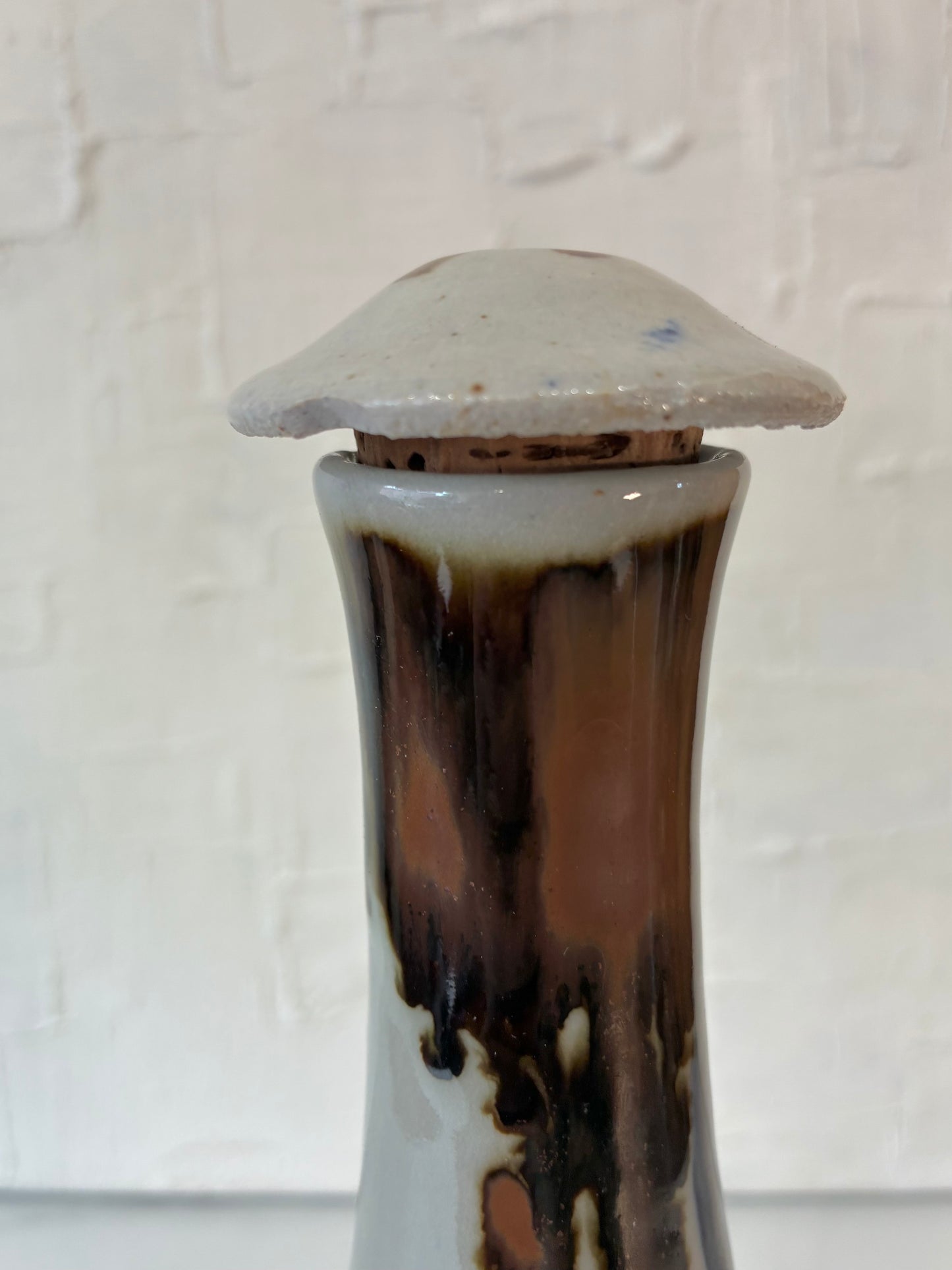 Rare Vintage Tony Evan’s Studio Decanter Drip Glaze Pottery w/Lid