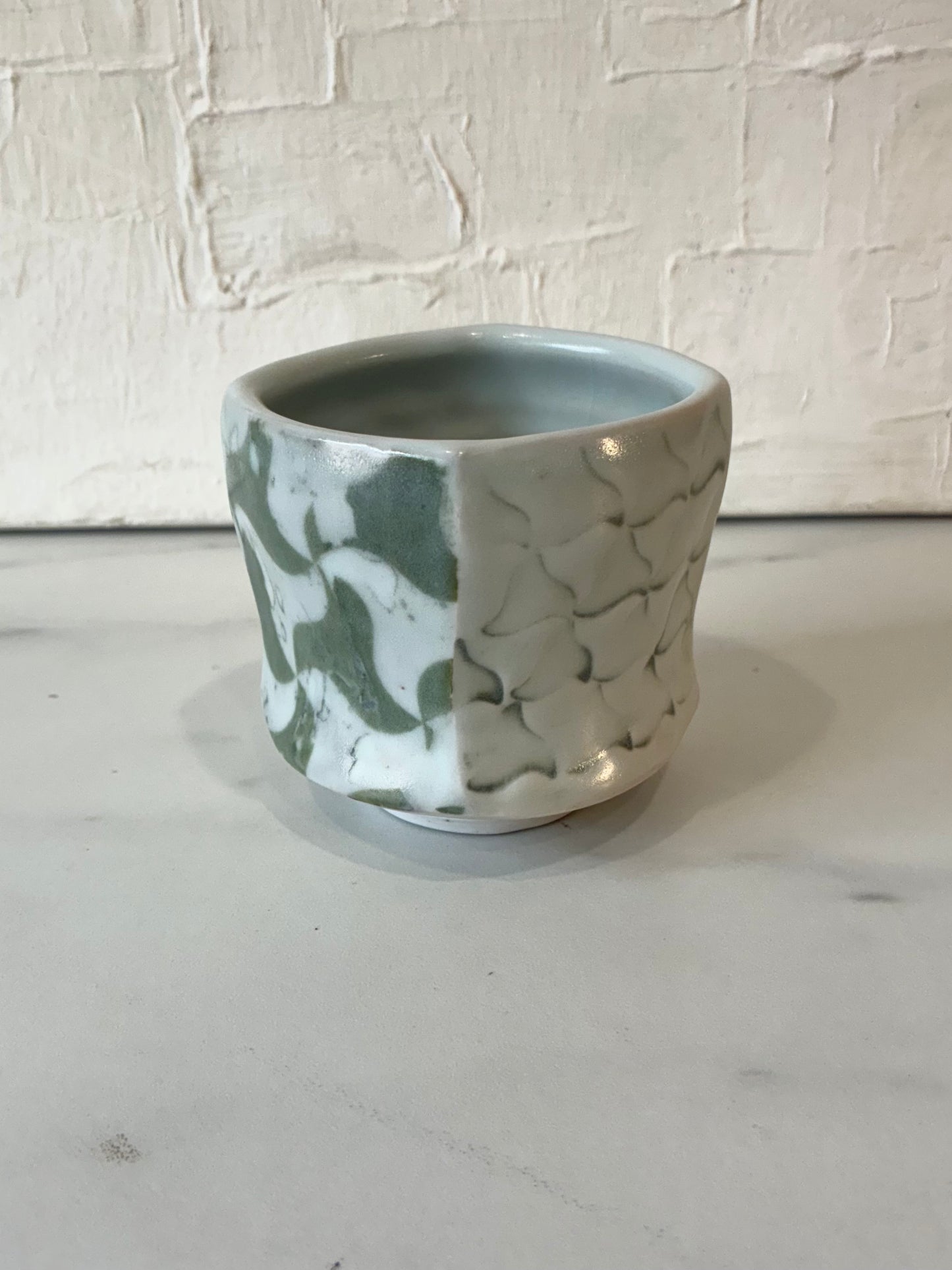 Maine Prairie Studio, Megan Jorgensen Ceramic Cup; Wood Fired in Rocinante, Green Slip