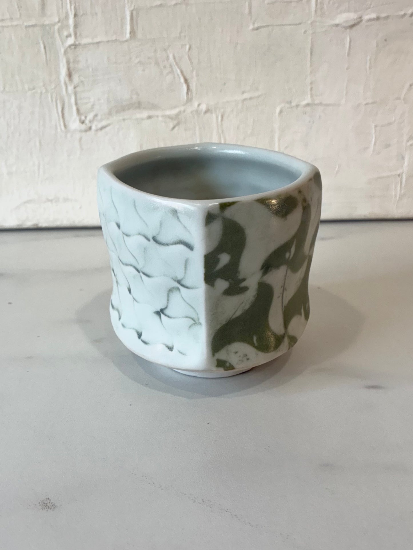 Maine Prairie Studio, Megan Jorgensen Ceramic Cup; Wood Fired in Rocinante, Green Slip