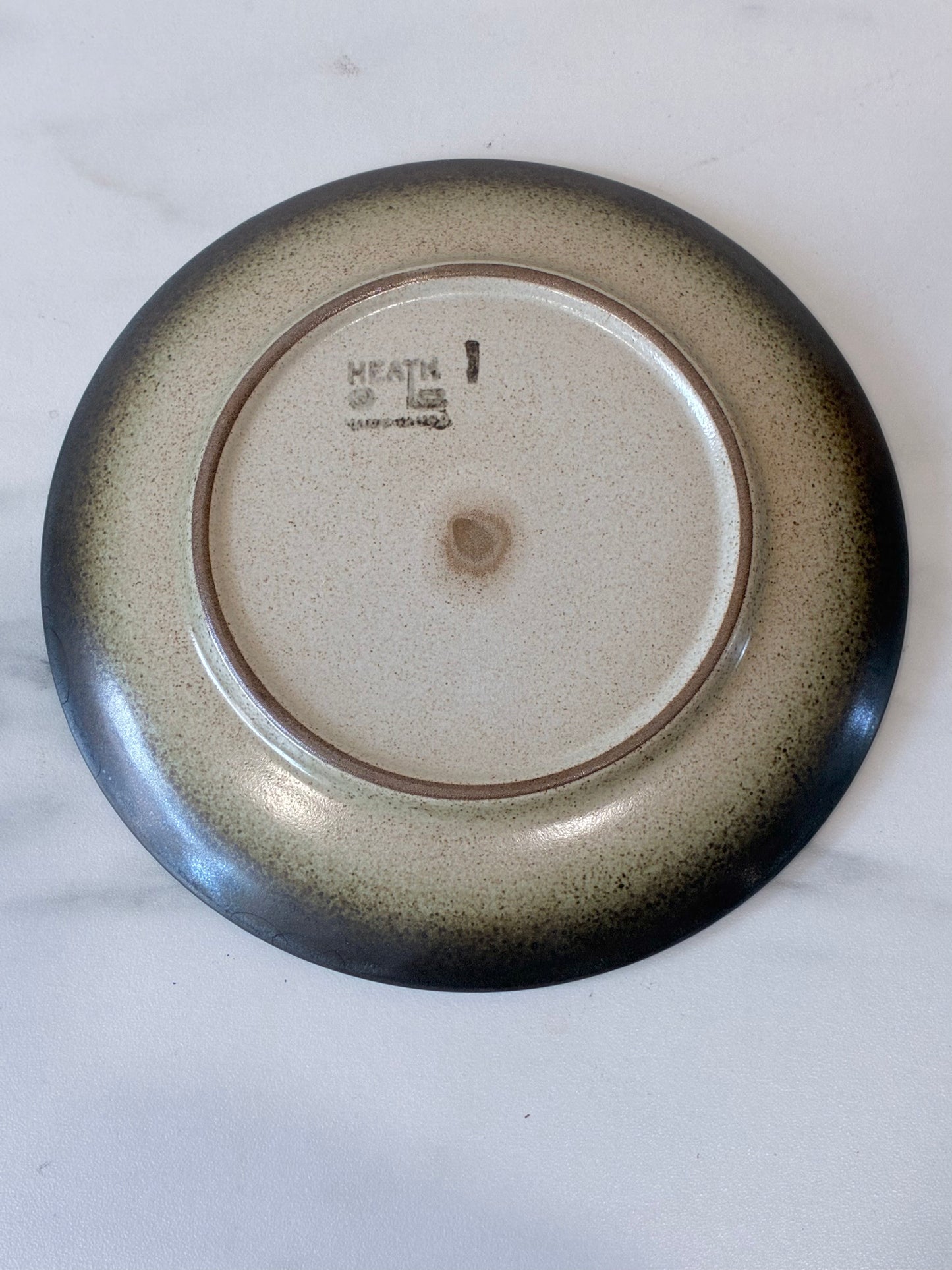 Set of 8, Rare Sea & Sand Sage Green Heath Ceramics Coupe Plates, Bottom Stamped