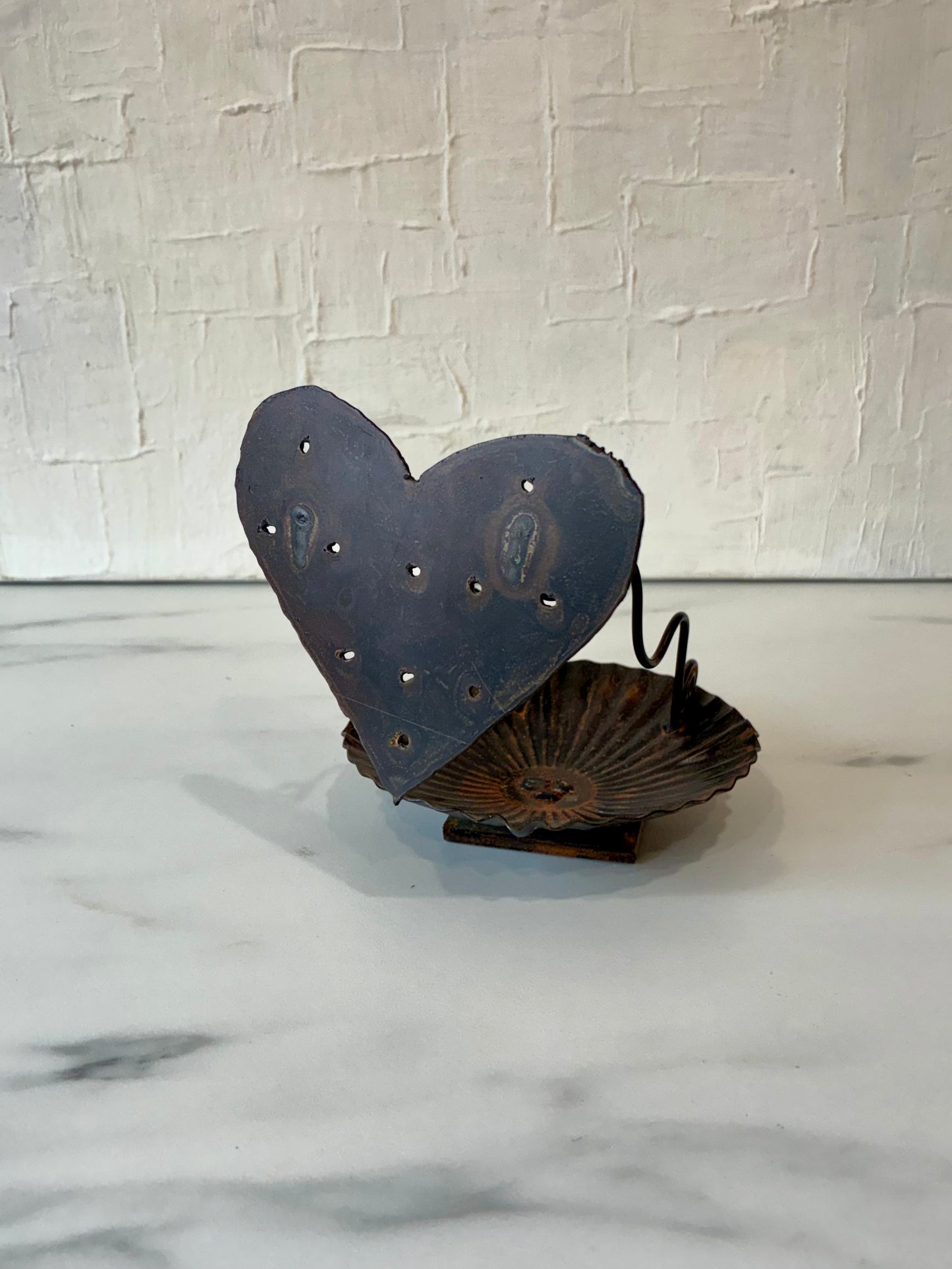 Handmade & Welded Heart Incense Rest/ Tea-light Candle