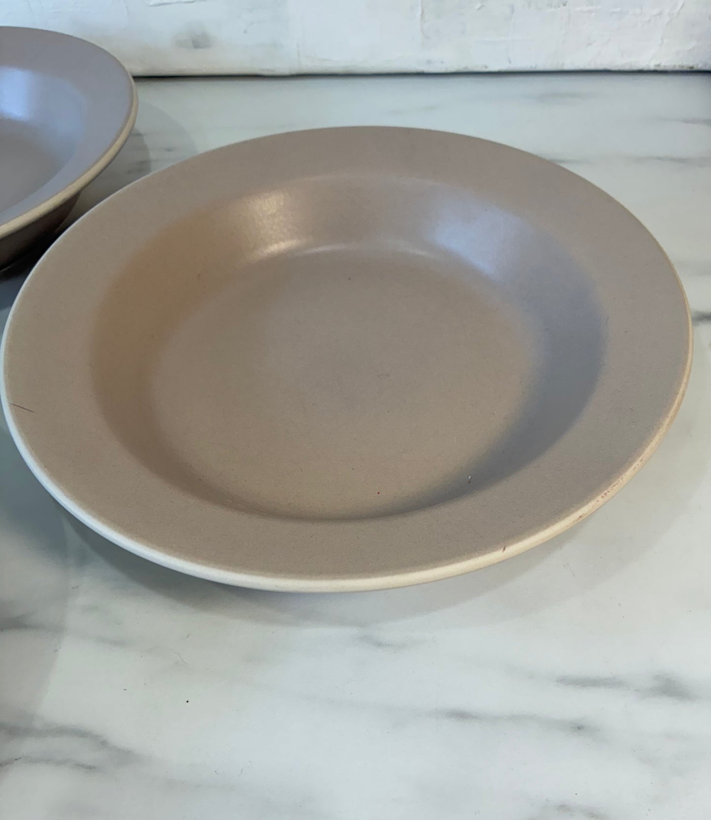 Trio Heath Ceramics Rim Line Pasta Bowl Plates, Stamped
