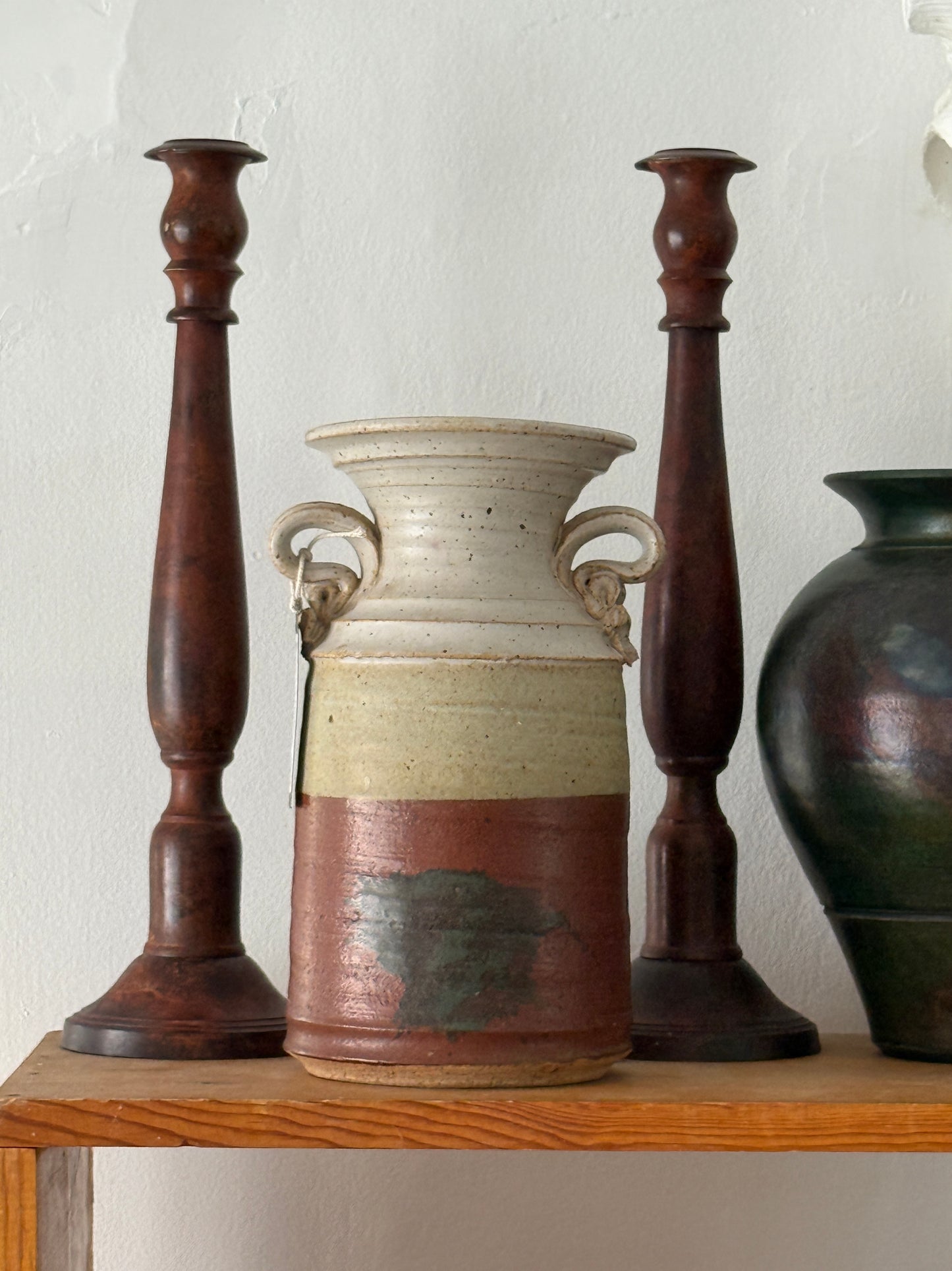 USA Made Tulip Stamped Wheel Thrown Large Spittoon Vessel