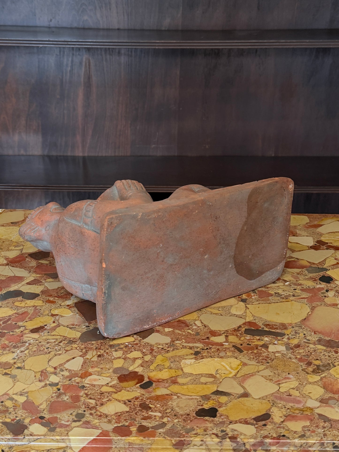 Large Vintage Terracotta Mayan Chacmool of Rain Incense Sculpture