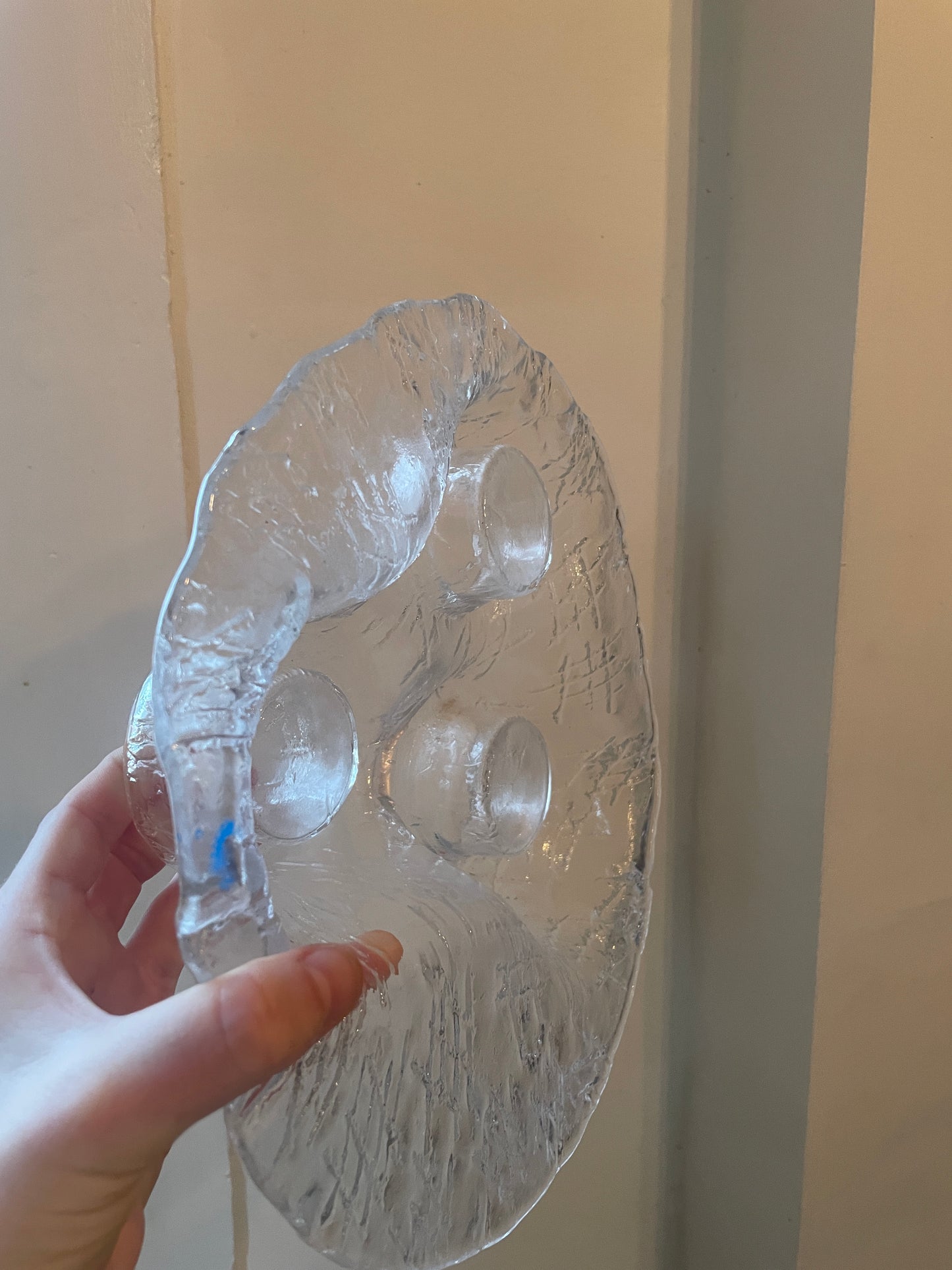 Finnish Meri Lasi Volcano Glass Tea Light Holder