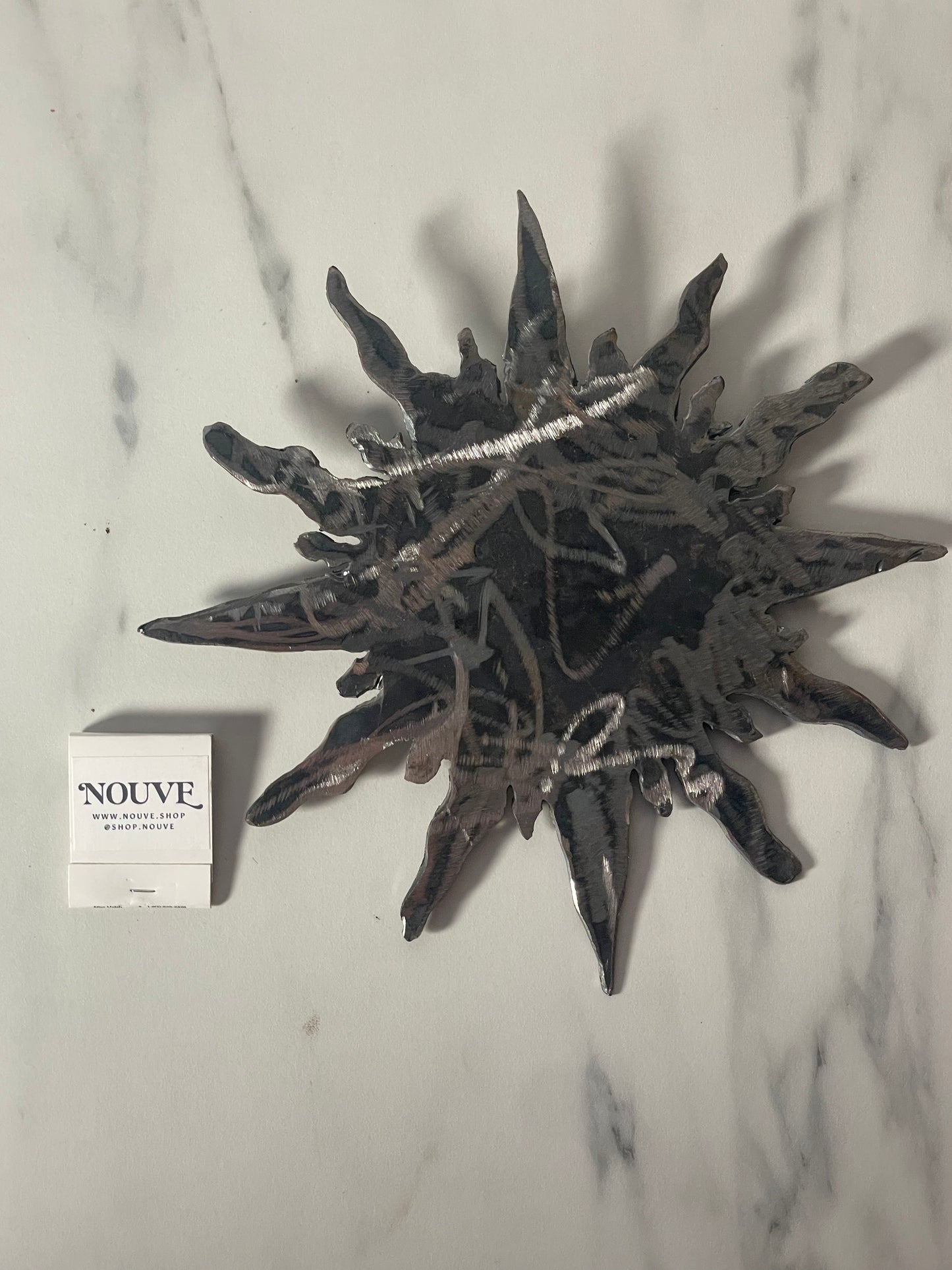 Handmade Recycled Steel Sun and Moon Wall Art
