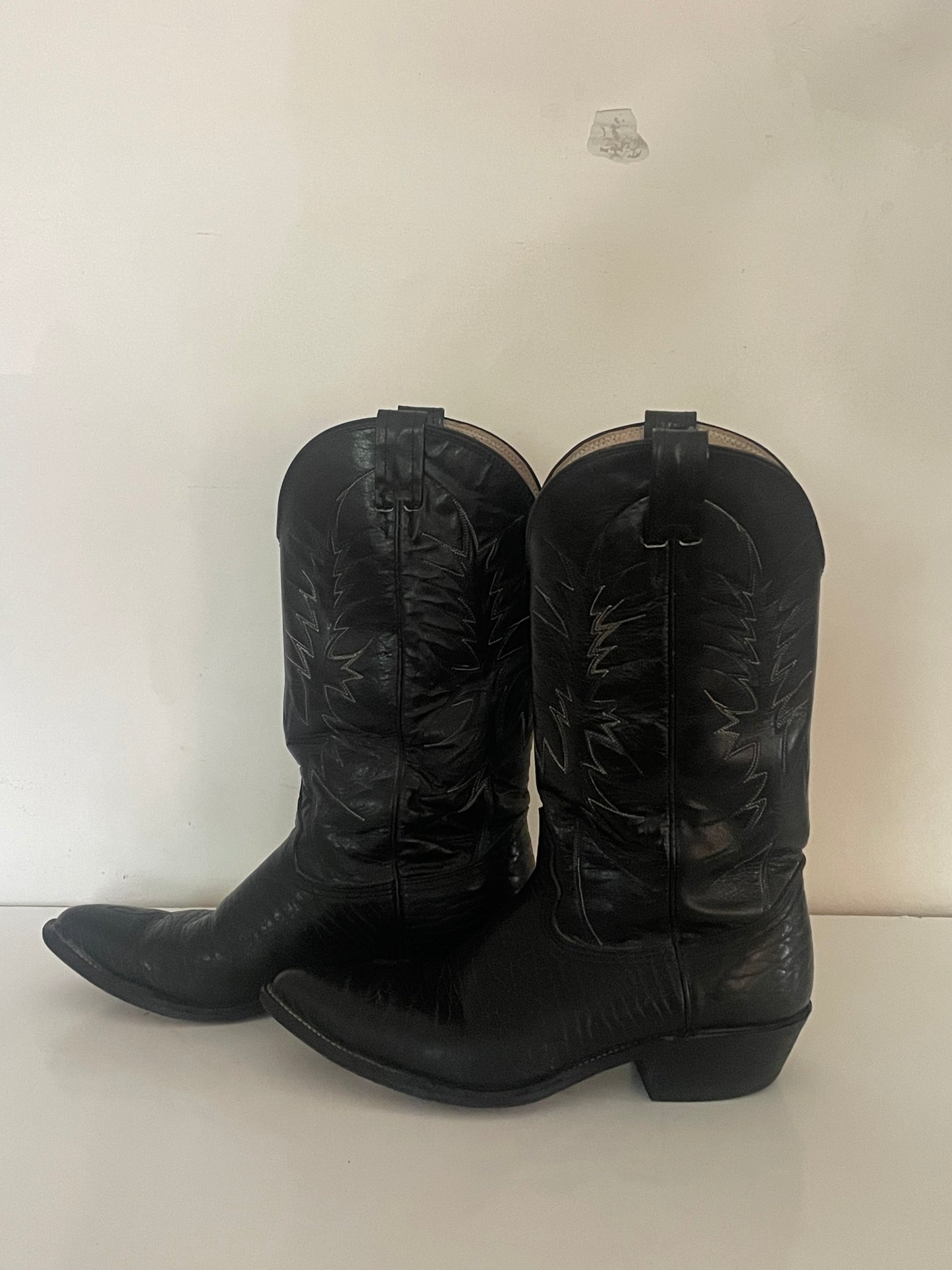 90’s Nocona Size 9 Black Leather Western Boots