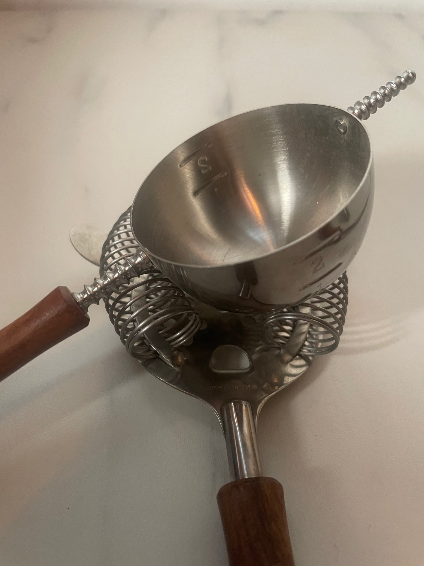 Folding Sheer Canopy Vintage Tray with Steel Tongs, Strainer, Measuring cup, Skewer, Tongs and Mixing Spoon