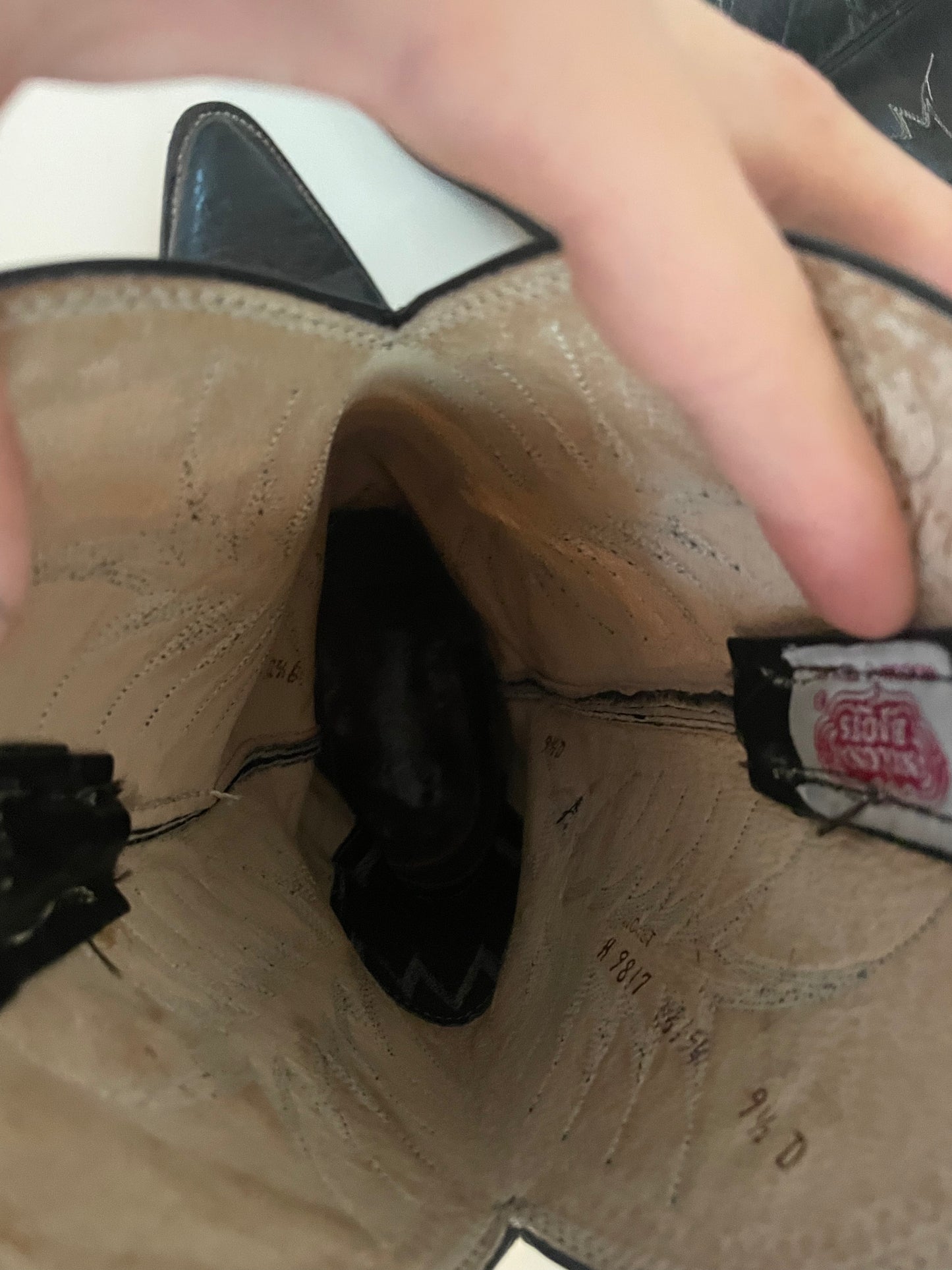 90’s Nocona Size 9 Black Leather Western Boots