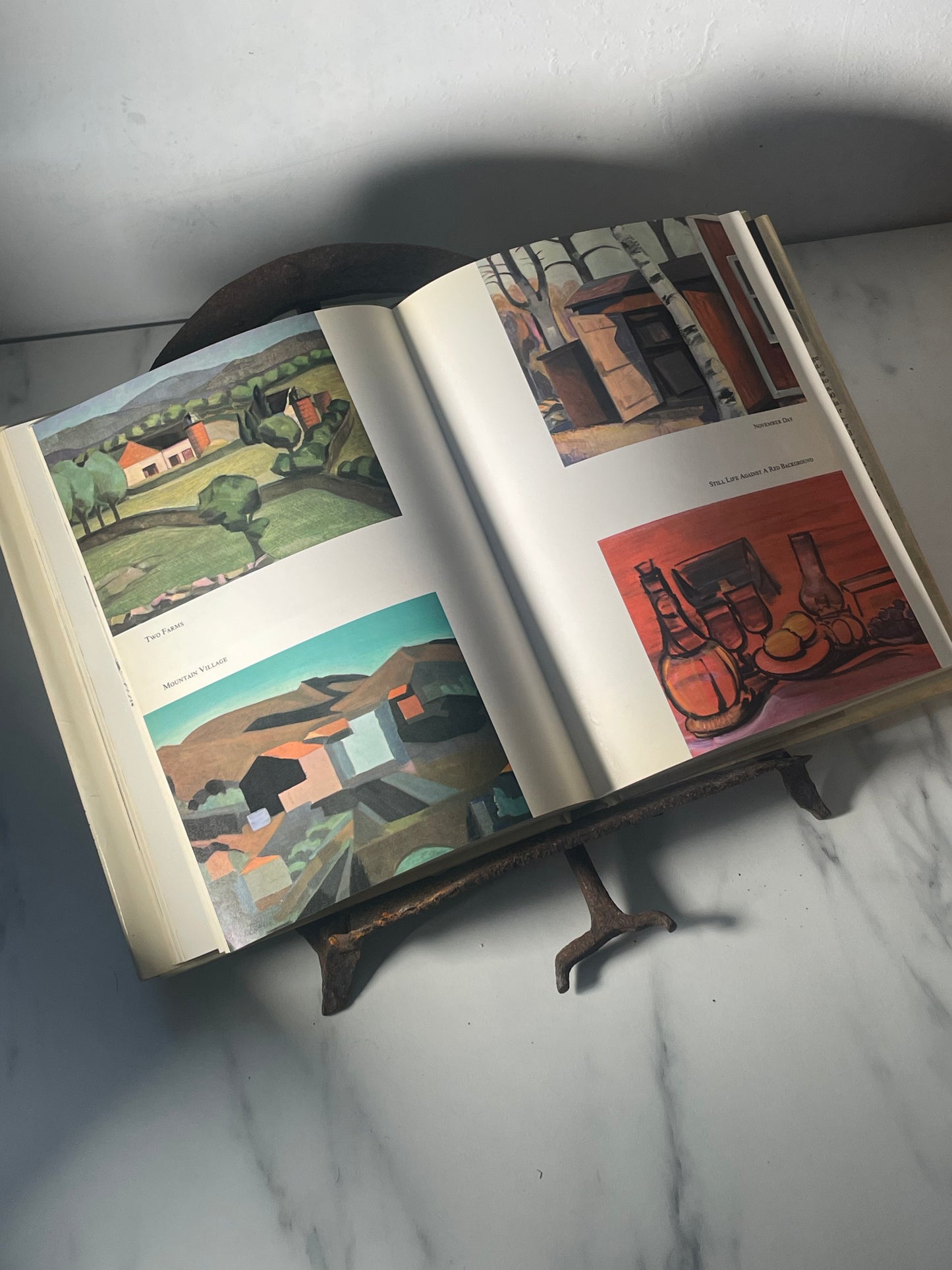 Primitive Hand-forged Reworked Iron Book Stand