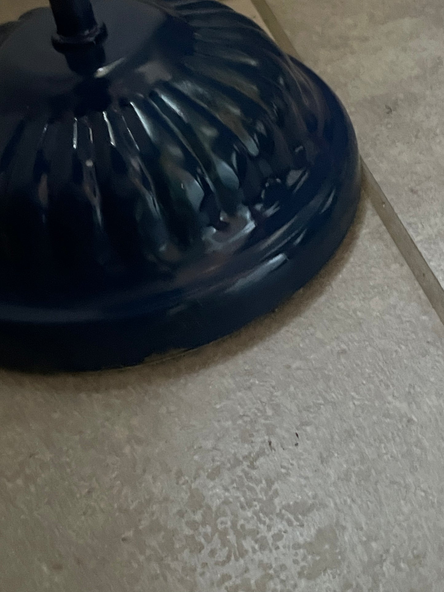 Vintage Dark Blue Metal Shell Table Lamp