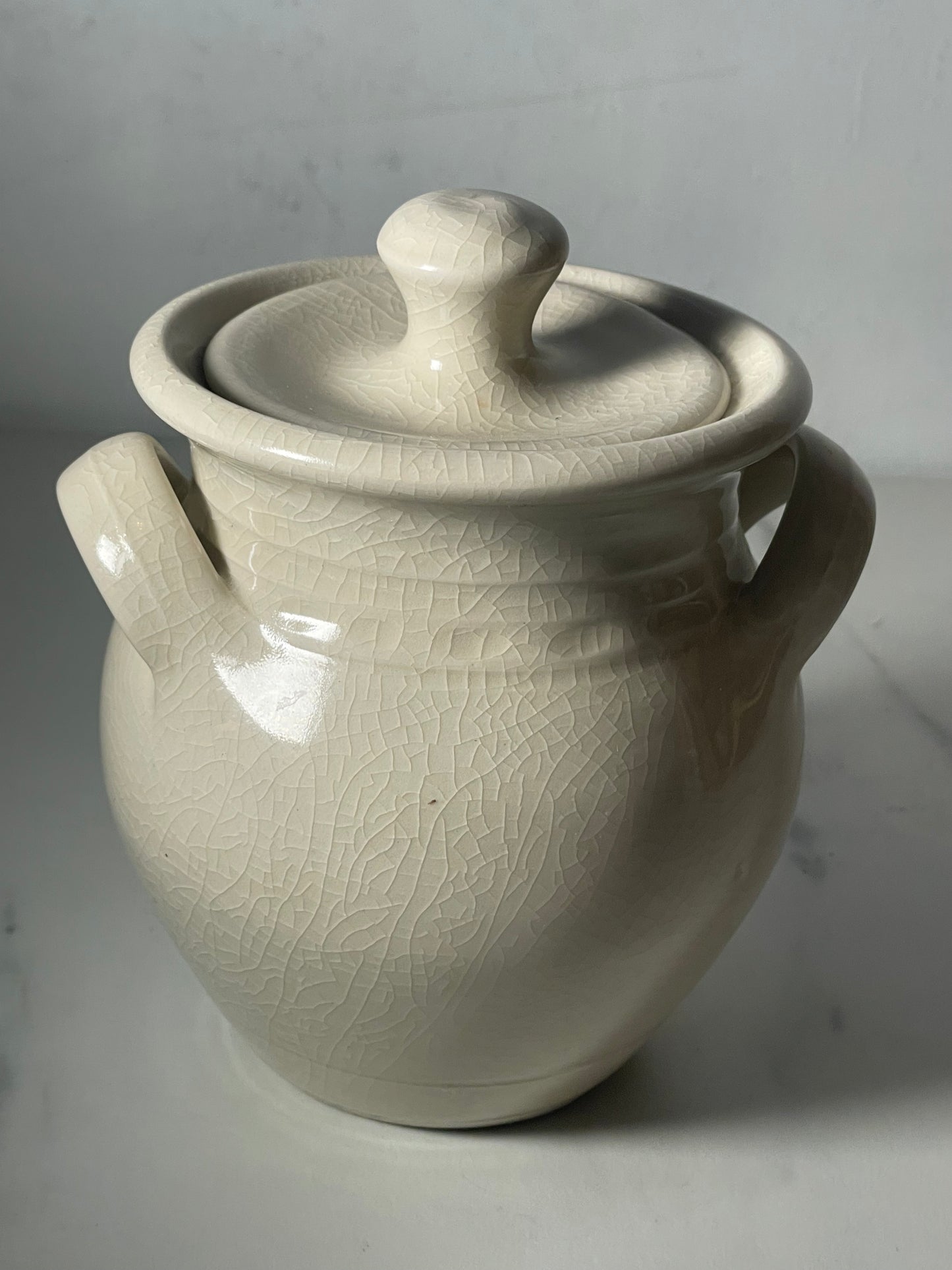 Simon Pearce Belmont Celadon Crackle Glazed Lidded Pot & Pitcher