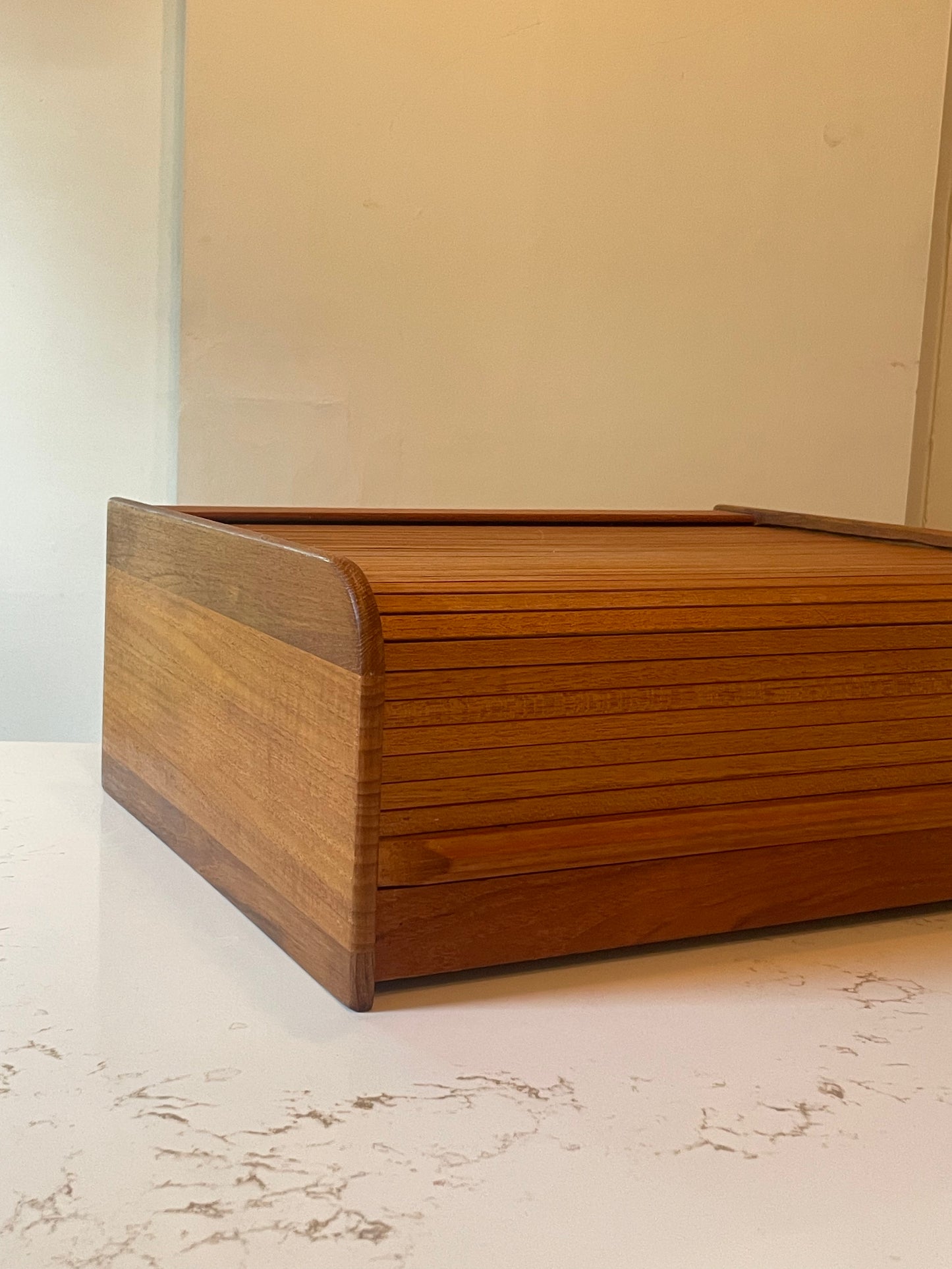 Vintage Kalmar Teak Tambour Box Desk Organizer, 1970s
