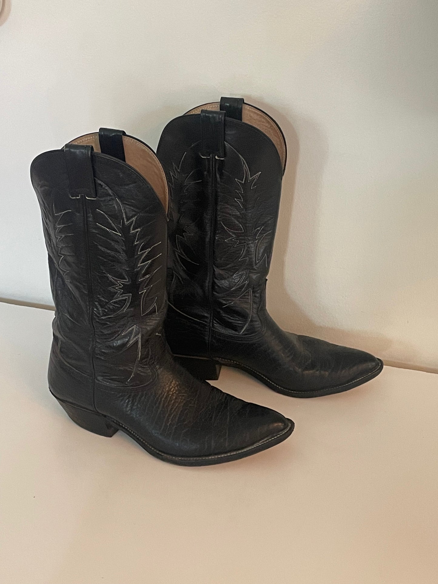 90’s Nocona Size 9 Black Leather Western Boots