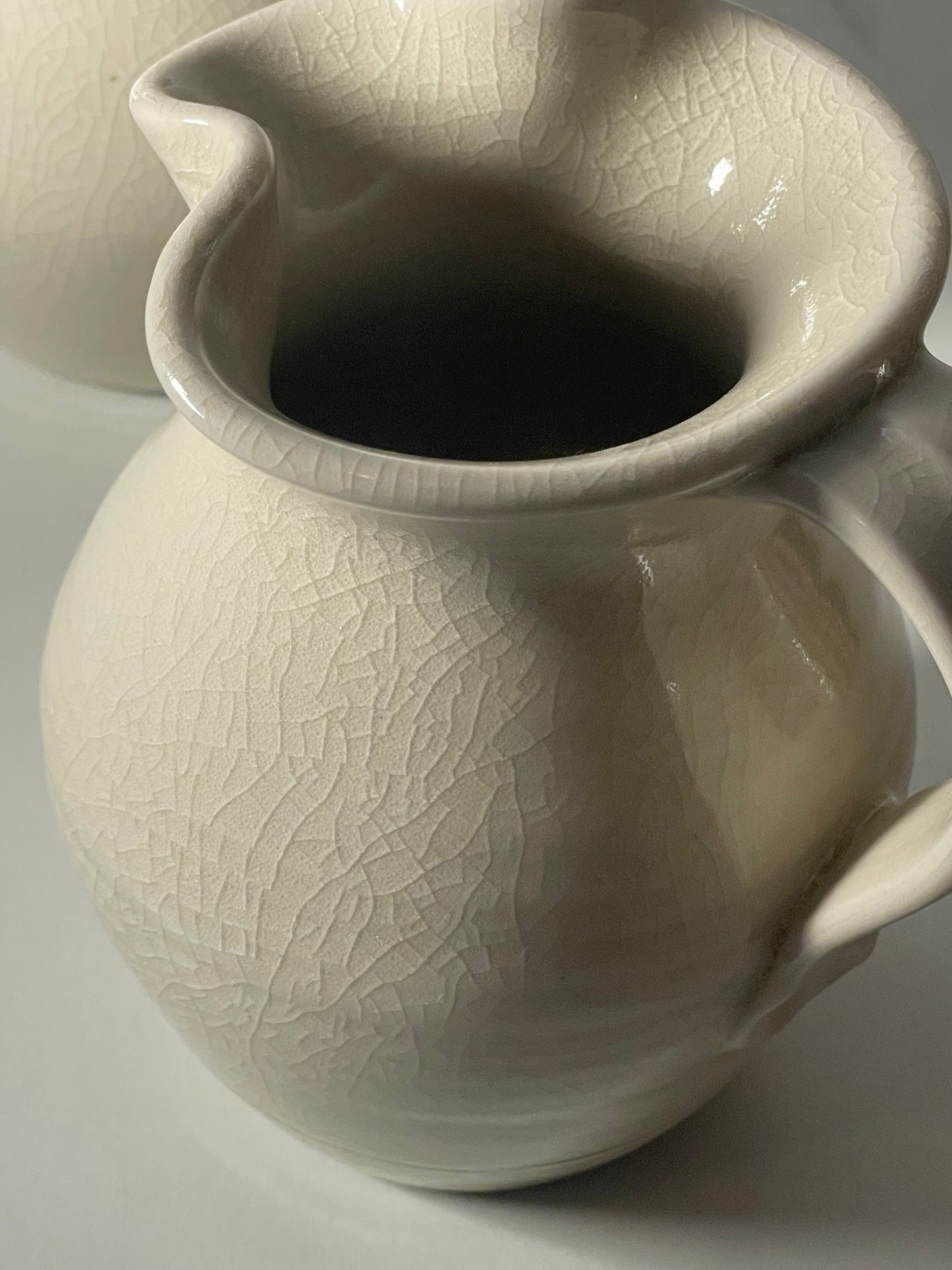 Simon Pearce Belmont Celadon Crackle Glazed Lidded Pot & Pitcher