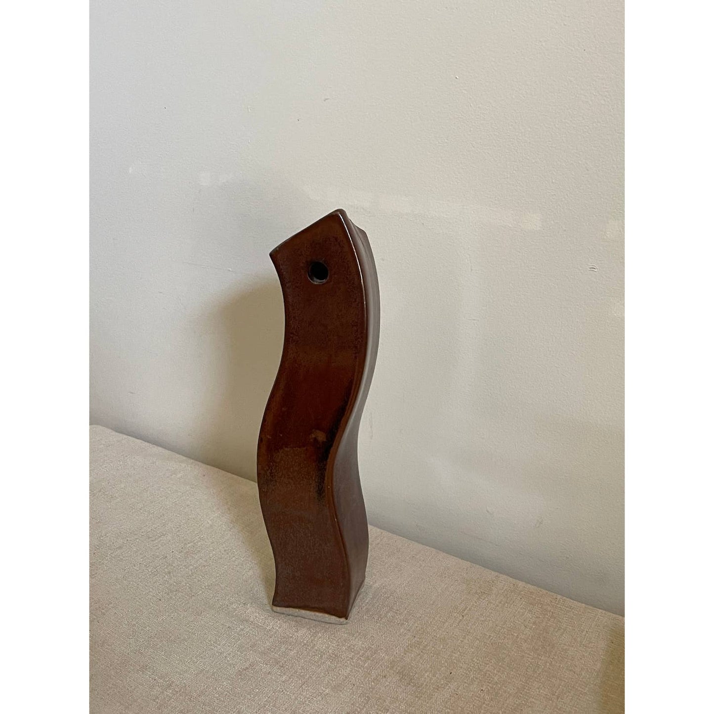 Handcrafted Iridescent Organic Wall Mounted Vase