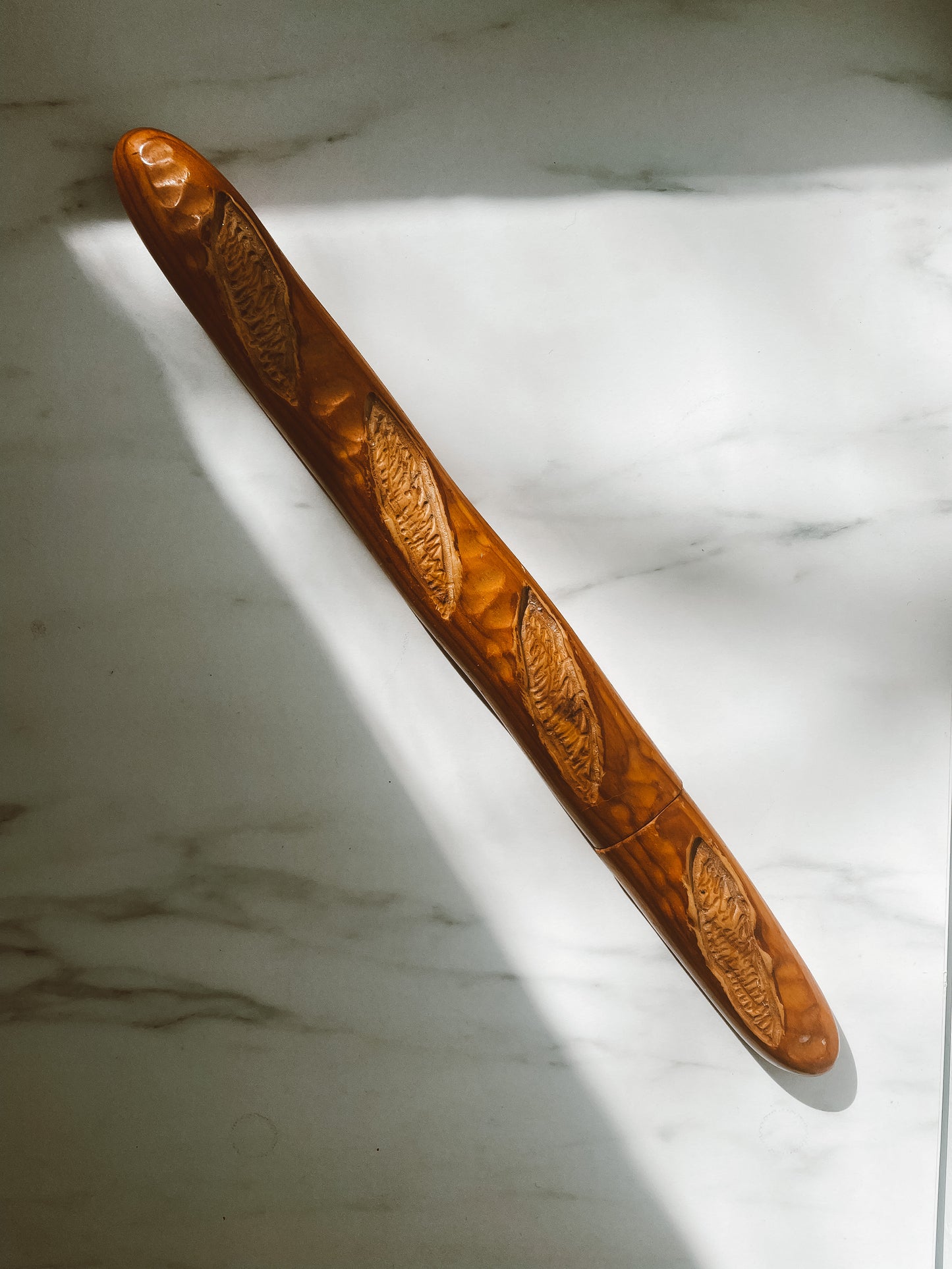 Vintage French Wood Baguette Bread Knife by Cuzin