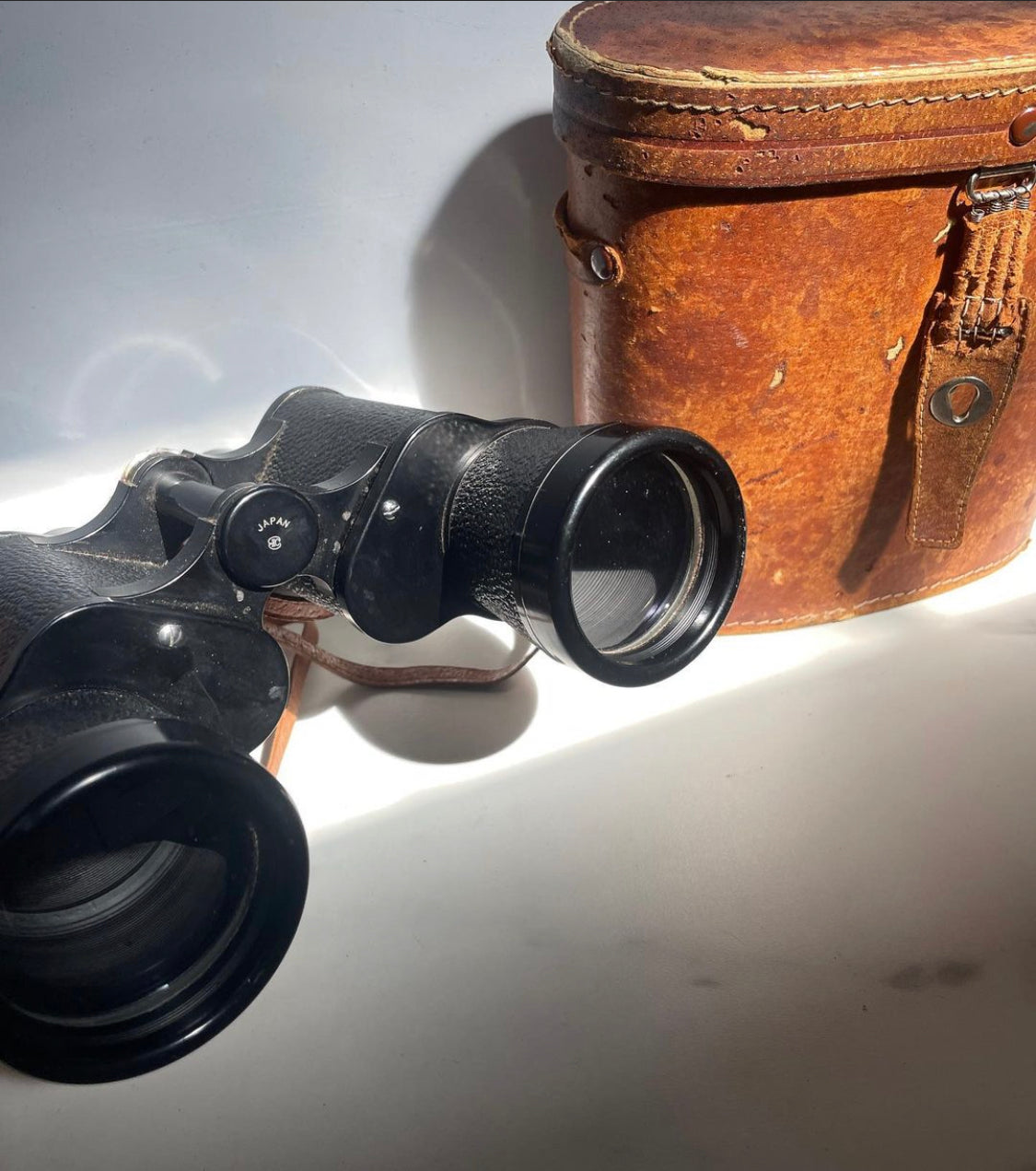 Vintage Binoculars and Leather Case