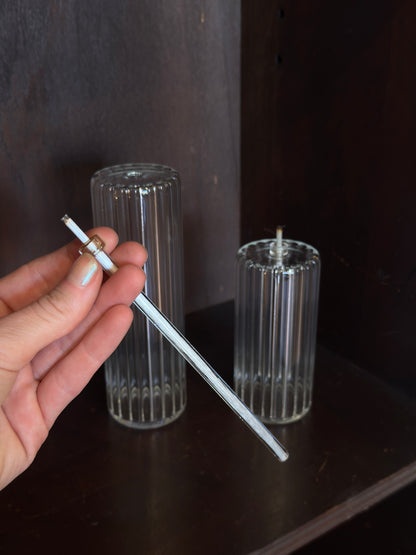 Pair of Glass Oil Candle Votives - Refillable, Long Lasting and Unique