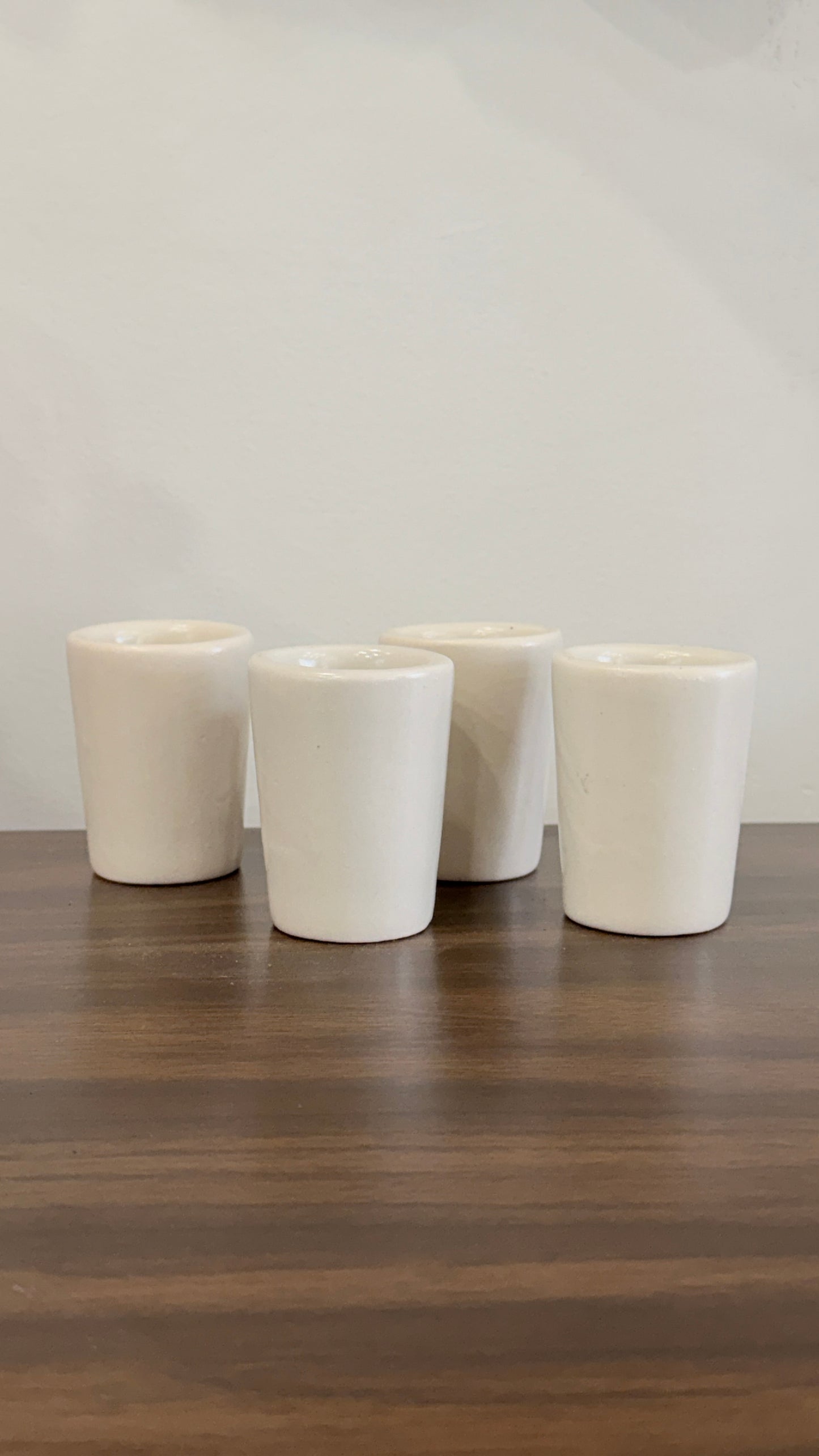 El Palomar Mexican Clay with Cream Glazed Mezcal Glasses set of 4