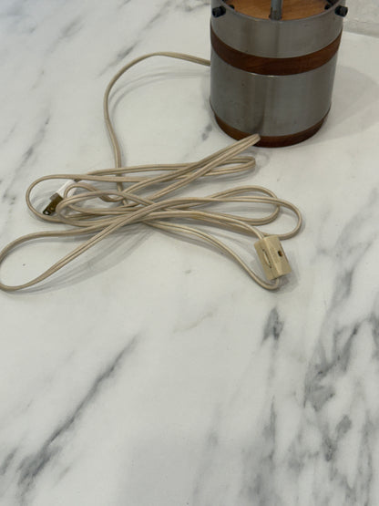 Galvanized Steel & Wood Industrial Table Lamp