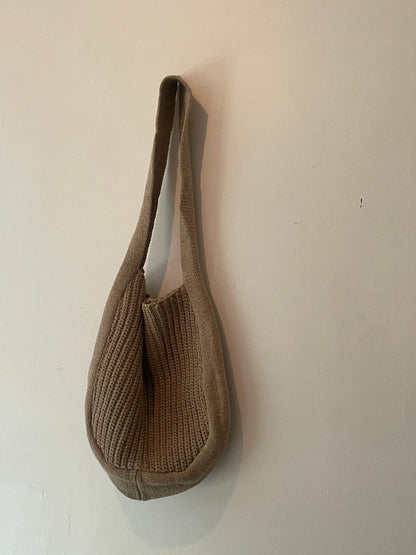 Brown Sweaterknit Shoulder Bag