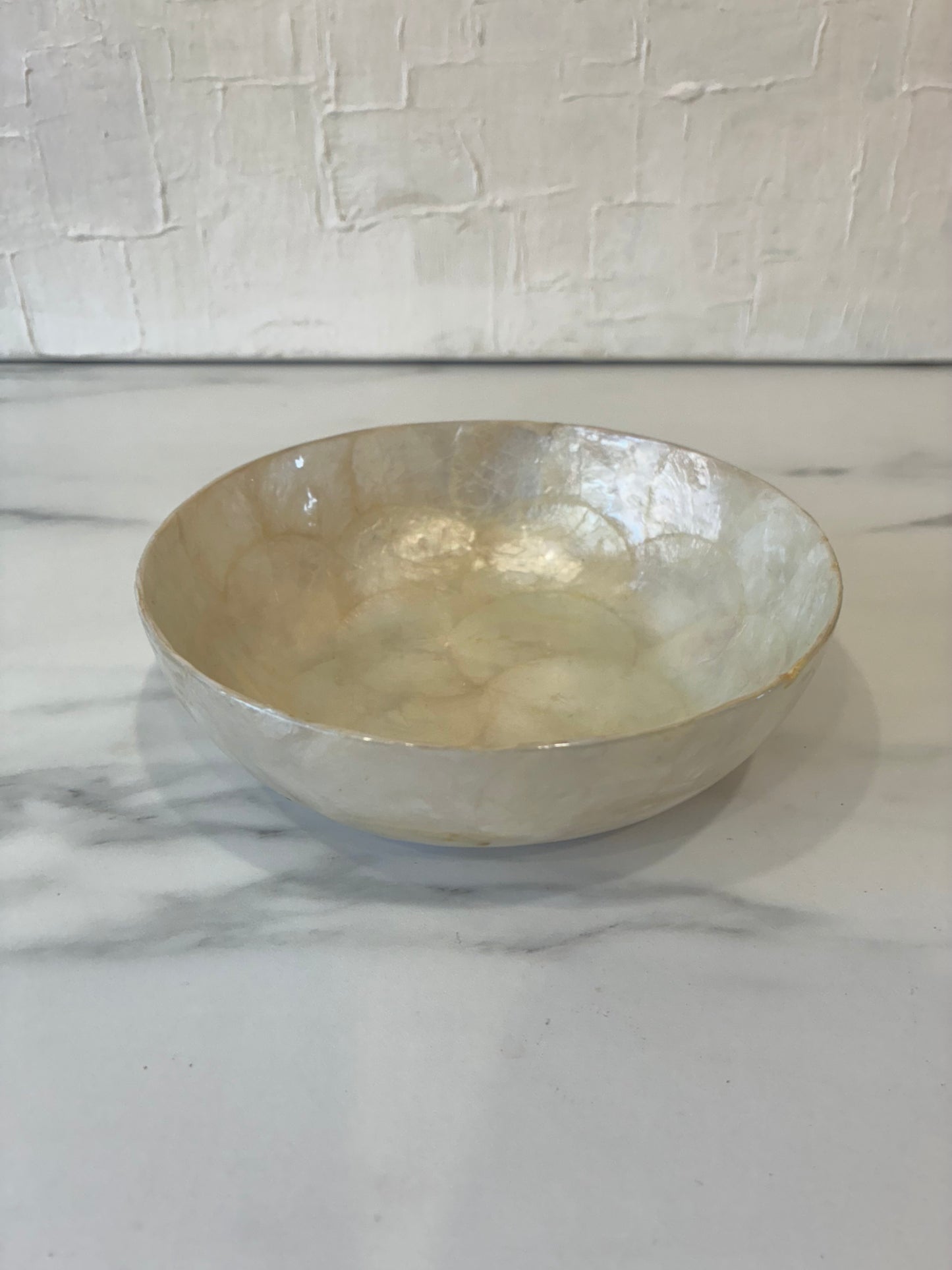 Vintage Capiz Shell Catchall Round Bowl