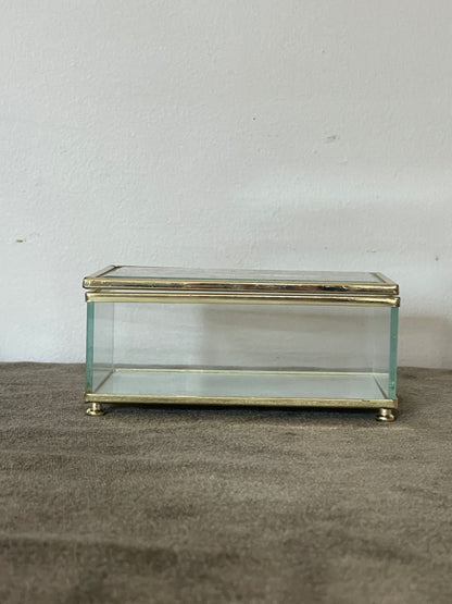 Brass and Glass Mirrored Trinket Box