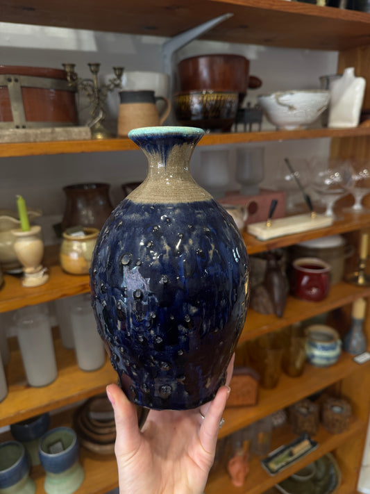 Karaoke IPU Kauai Studio 1976, Textured Volcanic Ocean Glaze Vessel