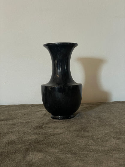 Black and Grey Vein Marbled Bud Vase