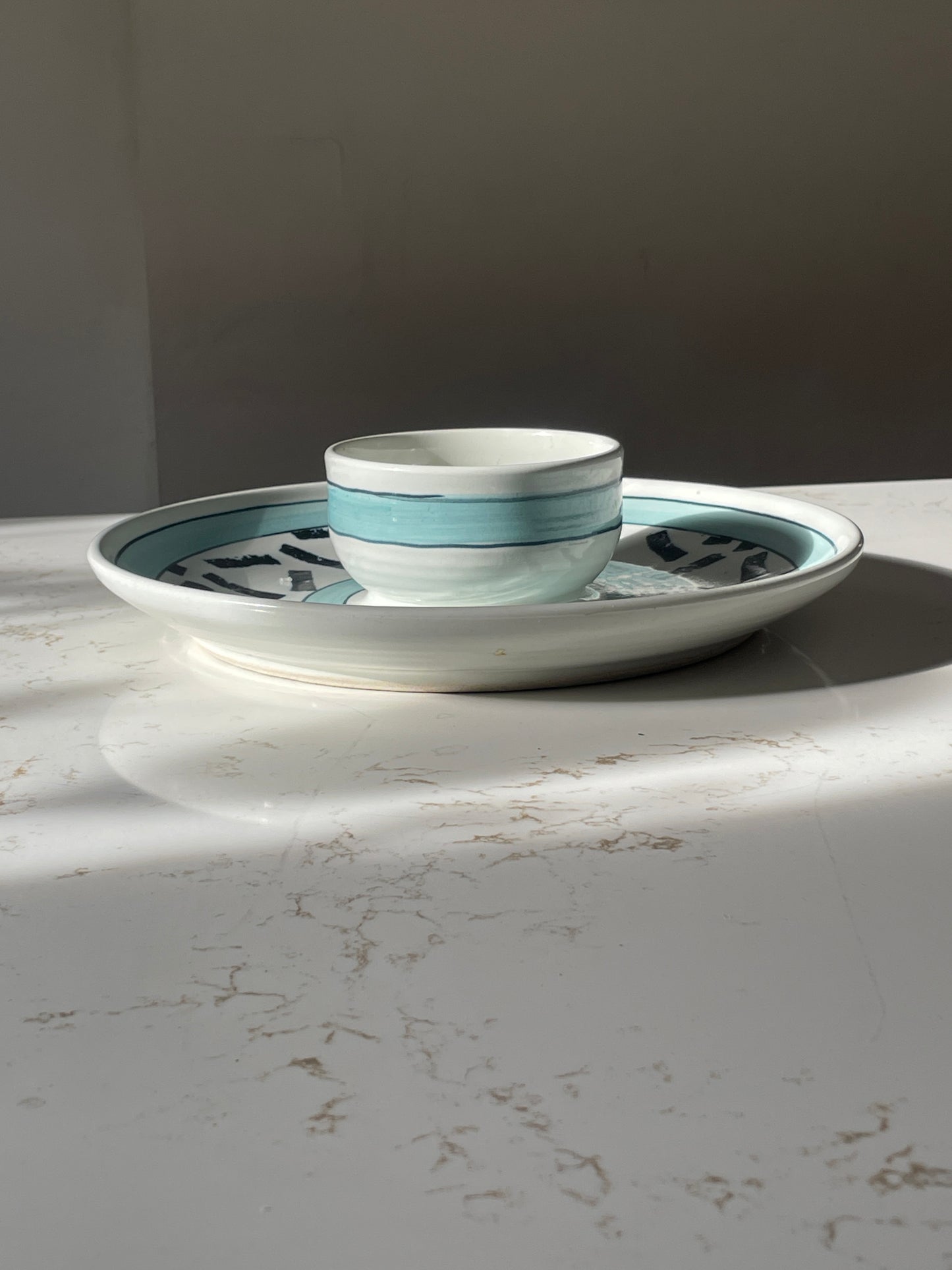 Hage Studio Stoneware Chip and Attached Dip Platter