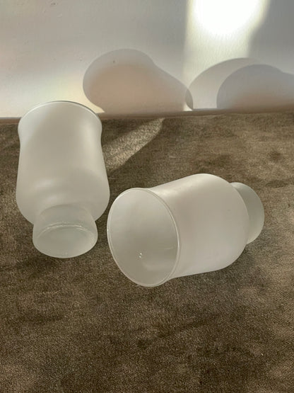 Vintage Frosted Tapered Base Glasses sold as pair of 2