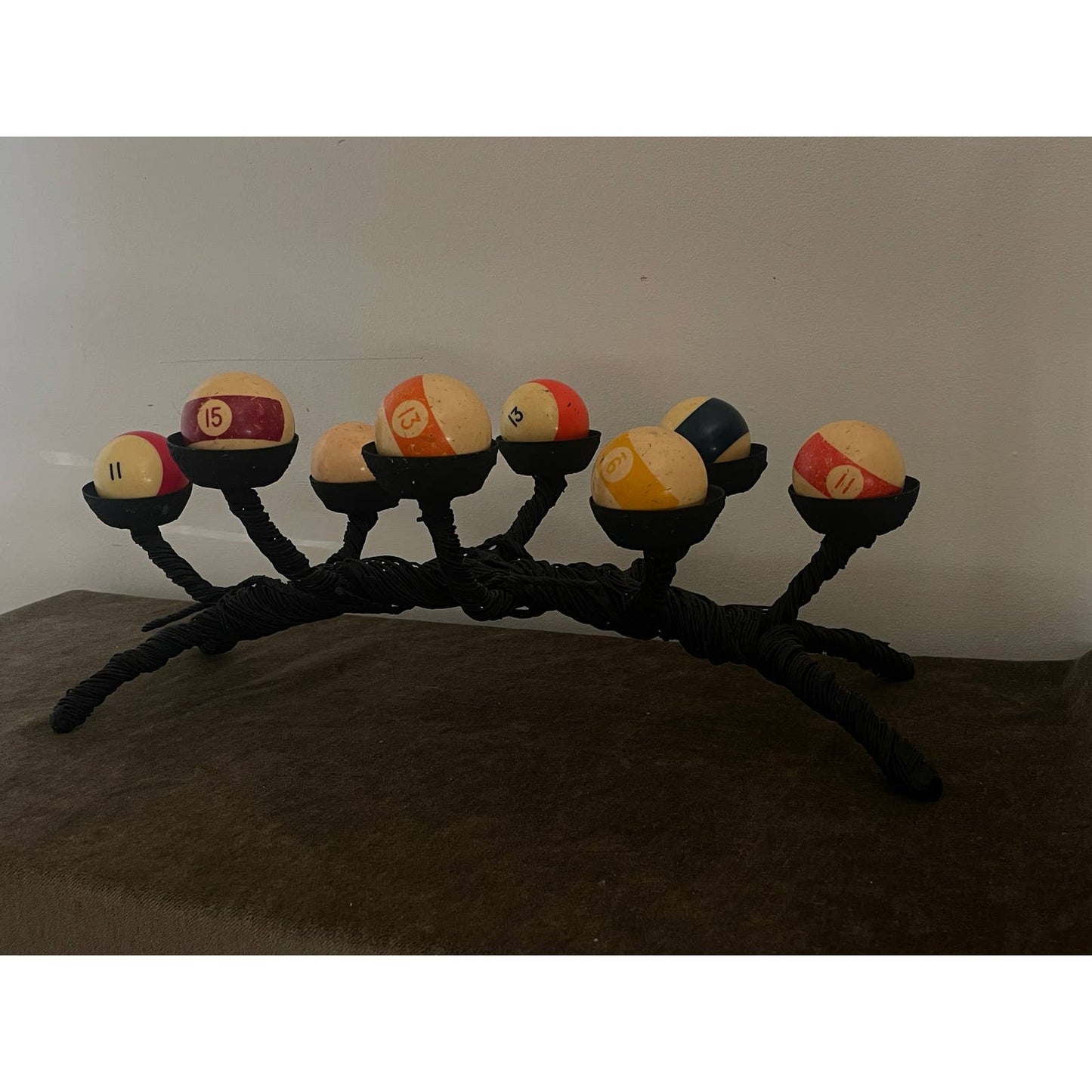 Spooky Reaching Black Log Centerpiece Candelabra