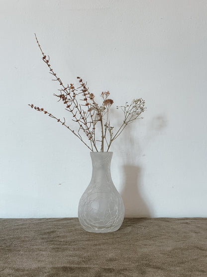 Crackled Glassblown Bud Vase