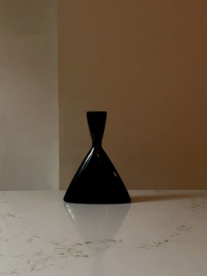 Vintage Black Italian Ceretto Triangular Decanter Bottle