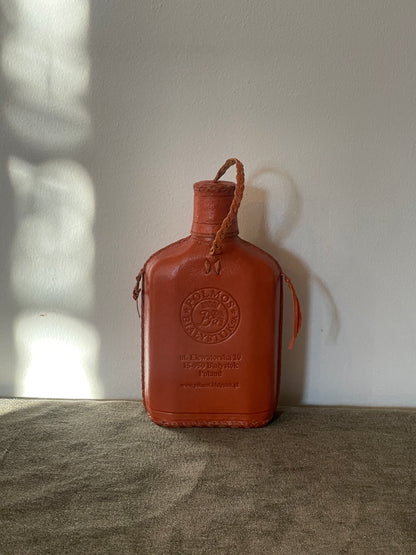 Vintage Leather “Zubrowska” Polish Vodka Flask (empty)